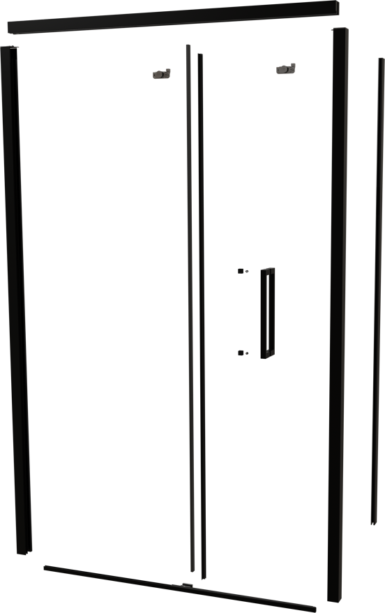 Balmani Senses Design 120 cm links douchecabine met schuifdeur profielenset mat zwart