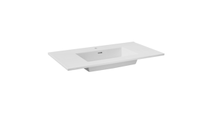 Storke Kera enkele wastafel mat witte porselein 95 x 52 cm, afvoerplug inbegrepen