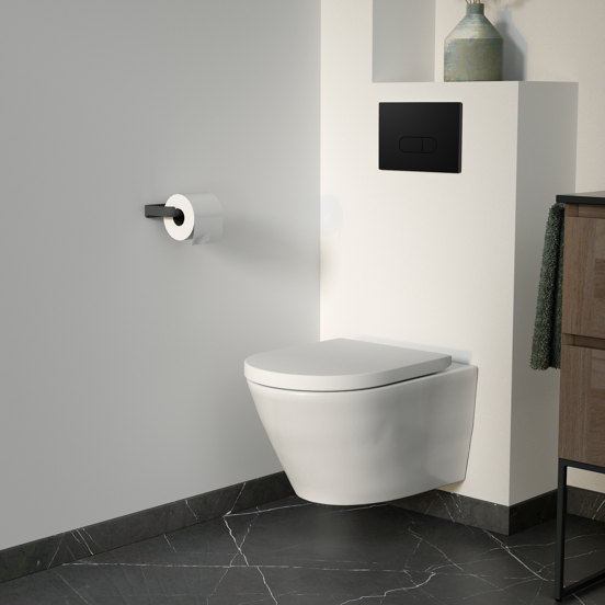 Riana bedieningspaneel mat zwart voor Geberit Duofix UP100 inbouwreservoir