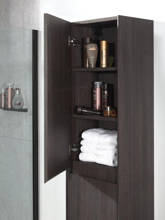 Storke Edge zwevende badkamerkast donkere eik 40 x 30 x 170 cm