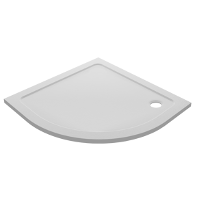 Linie Calisto Duschwanne 90 x 90 cm, Viertelkreisförmig Marmorkomposit weiß glänzend