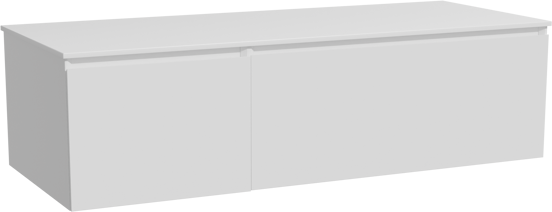 Storke Edge zwevend badkamermeubel 130 x 52 cm glanzend wit met Tavola enkel of dubbel tablet in solid surface mat wit