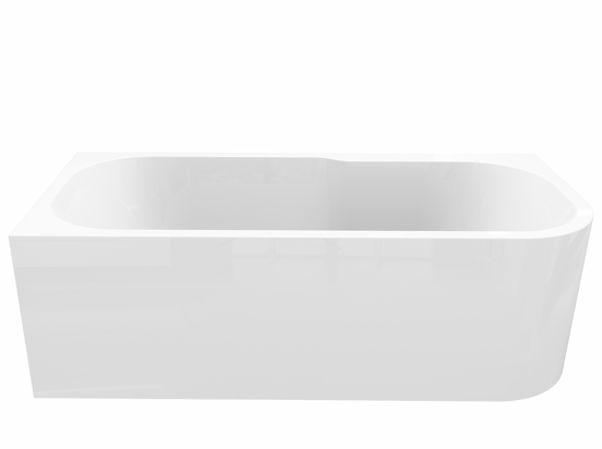 Linie Pietro tweepersoons hoekbad links 180 x 80 cm acryl glanzend wit