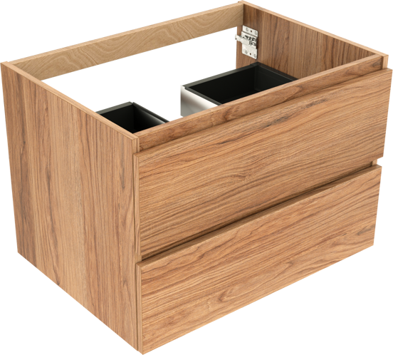 Balmani Lucida meuble sous-lavabo suspendu 75 x 55 cm teck 2 tiroirs