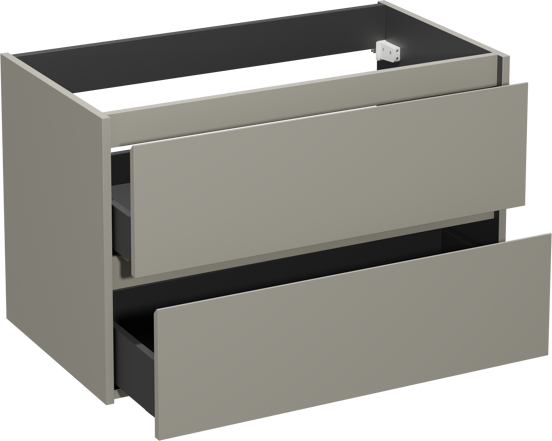 Storke Seda meuble sous-lavabo suspendu 95 x 52 cm soie grise 2 tiroirs