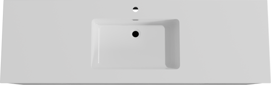 Storke Edge meuble salle de bains suspendu 165 x 52 cm béton gris foncé avec Diva plan simple en marbre composite blanc brillant