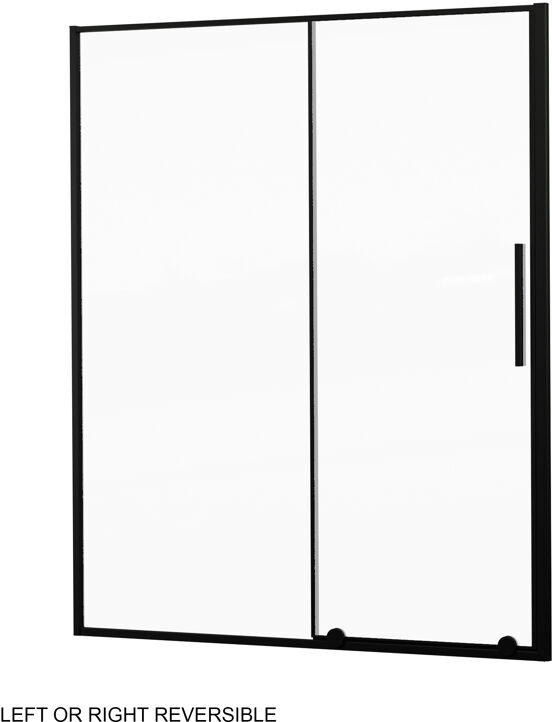 Luca Varess Morano paroi de douche avec porte coulissante et paroi latérale fixe 160 x 80 cm verre transparent profil noir mat - porte