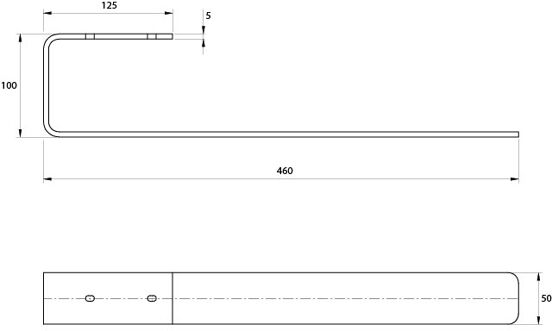 Vipera handdoekhouder voor Corrason enkel 50-60-80cm wit mat