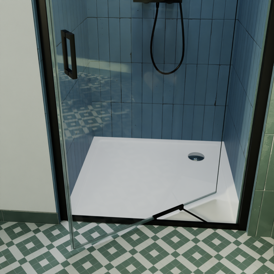 Luca Varess Vidor In douche draaideur 80 cm x 190 cm Helder glas mat zwart profiel