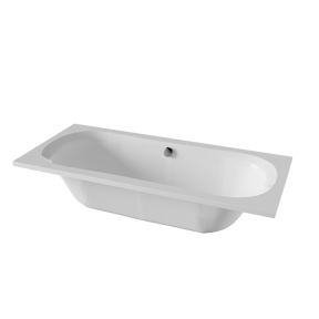 Linie Tessa tweepersoons inbouwbad 180 x 80 cm acryl glanzend wit