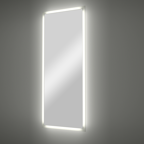 Balmani Vizio rechthoekig badkamerspiegel 50 x 125 cm met spiegelverlichting en anti-damp