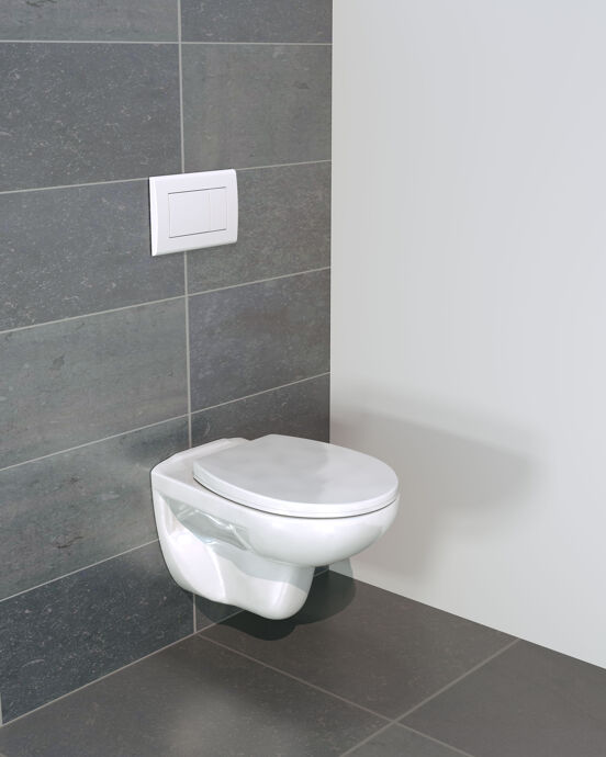 Linie Rino hangtoilet glanzend wit open spoelrand
