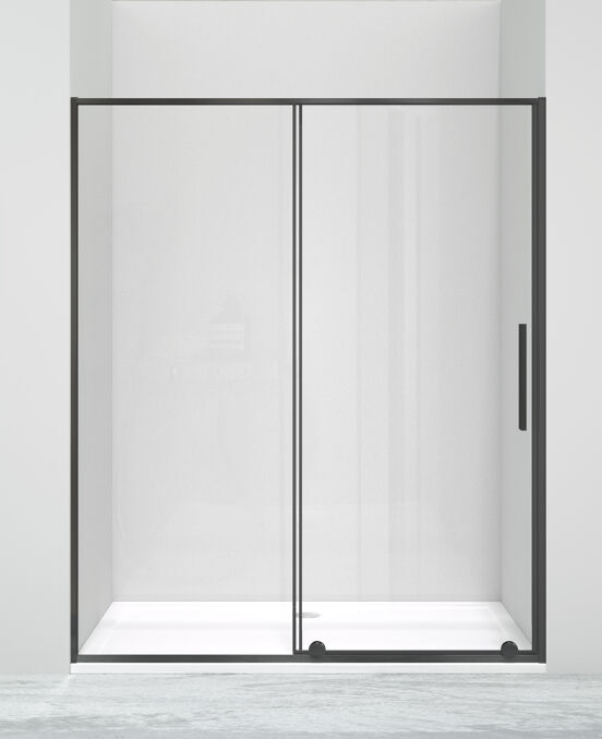 Luca Varess Morano douche schuifdeur 160 x 190 cm helder glas mat zwart profiel