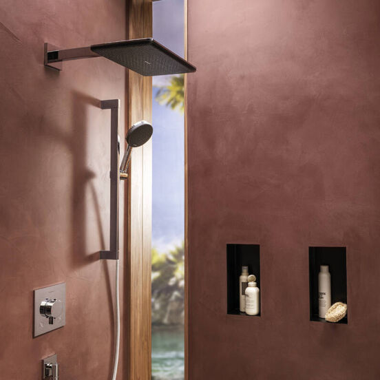 Hansgrohe Ecostat Comfort E Thermostat-Duscharmatur: Unterputz, für 2 Verbraucher, Chrom glänzend