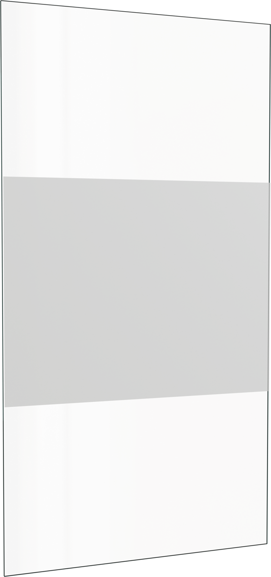 Balmani Senses Design panneau latéral 100 cm x 210 cm verre transparent avec bande matte
