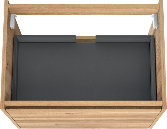 Storke Seda meuble sous-vasque suspendu 75 x 52 cm chêne brut 2 tiroirs