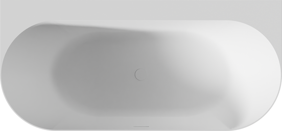 Balmani Scala baignoire semi-ilôt ovale 175 x 80 cm Solid Surface blanc mat