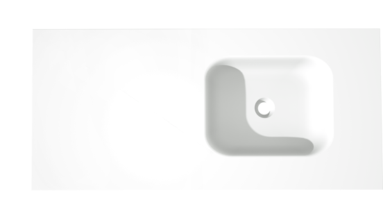 Balmani Tablo Arcato asymmetrisch rechtse wastafel matte Solid Surface 120 x 55 cm, exclusief crepine