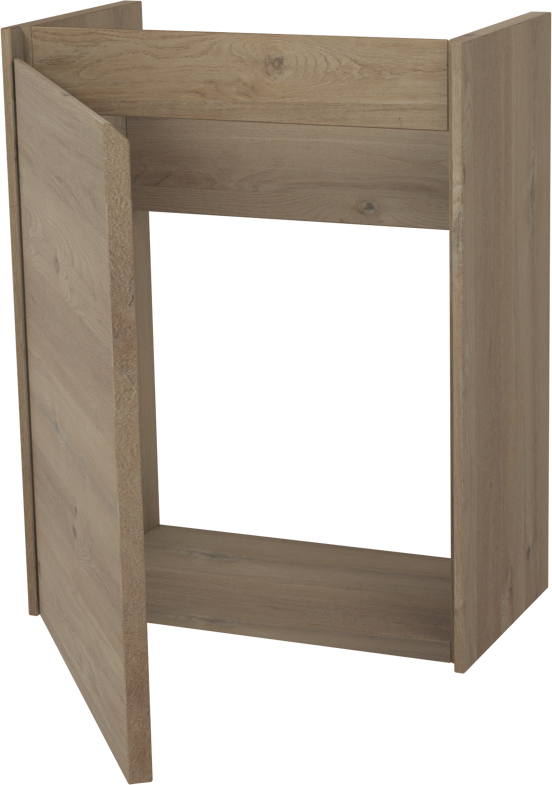 Storke Edge hängendes WC-Möbel-Set, 40 x 22 cm, Eiche rau, mit Fada Waschtisch in mattem Solid Surface