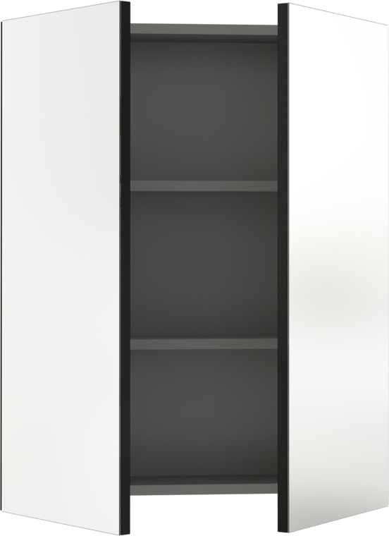 Linie Montro Spiegelschrank Bad: 60 x 75 cm, Schwarz matt