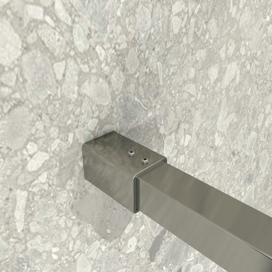 Balmani Modular inloopdouche 100 x 200 cm rookglas geborsteld inox profiel