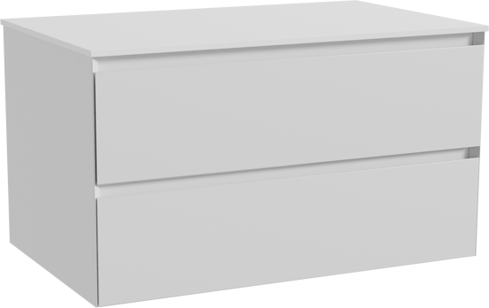 Balmani Mitra meuble salle de bains suspendu 90 x 55 cm blanc mat avec Stretto tablette simple en solid surface blanc mat