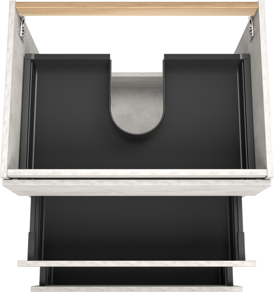 Balmani Lucida meuble sous-lavabo a poser 75 x 55 cm béton gris argent 3 tiroirs