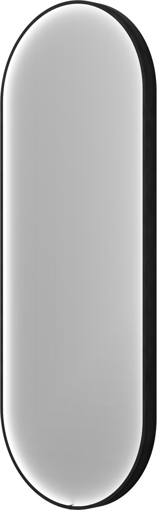 Balmani Secret Black ovaal badkamerspiegel zwart 45 x 120 cm met spiegelverlichting en anti-damp