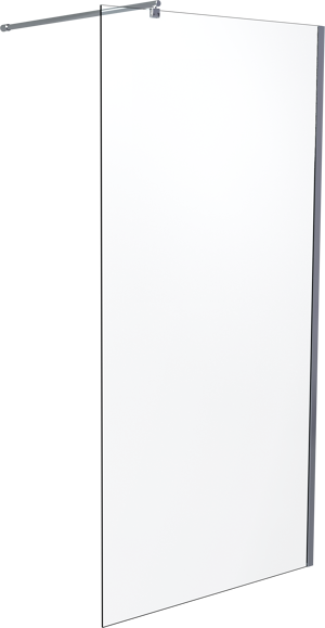 SanyOne douche à l'italienne 100 x 195 cm verre transparent profil chrome brillant