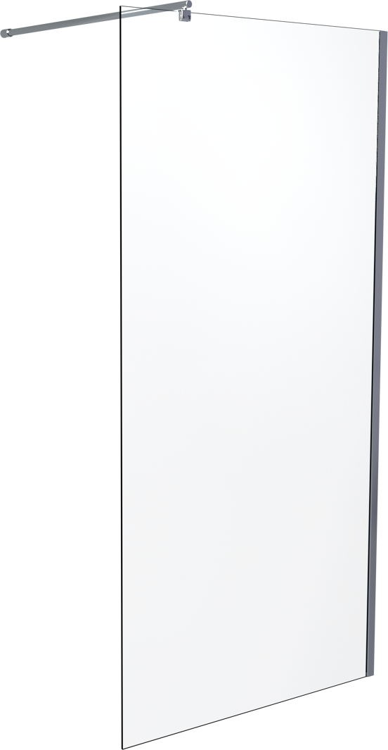 SanyOne Walk-In Dusche: 100 x 195 cm, Klarglas, Chrom Profil, glänzend