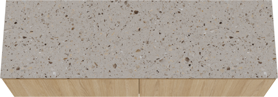 Balmani Idra meuble salle de bains suspendu 180 x 55 cm chêne naturel avec Stretto tablette simple ou double en terrazzo greige terrazzo