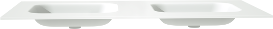 Balmani Tablo Arcato dubbele wastafel matte Solid Surface 135 x 55 cm, afvoerplug niet inbegrepen