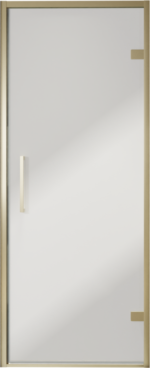 Balmani Senses Design Dusche Drehtür, Rechts, 90 cm x 210 cm, Reflex-Spiegelglas, Profil Brushed Champagner Gold