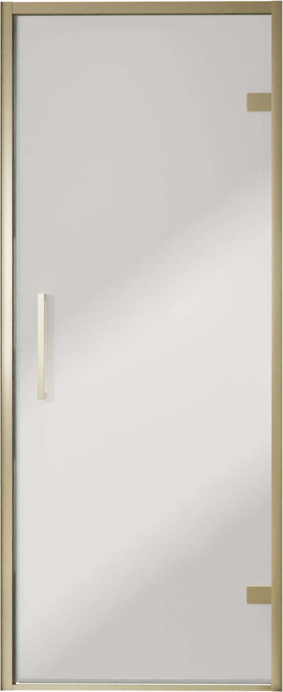 Balmani Senses Design Dusche Drehtür, Rechts, 90 cm x 210 cm, Reflex-Spiegelglas, Profil Brushed Champagner Gold