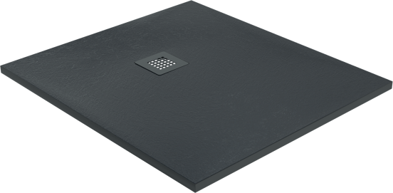 Balmani Vega receveur de douche 100 x 90 cm marbre composite gris graphite structure en ardoise