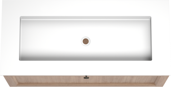 Balmani Lemon meuble salle de bains suspendu 120 x 55 cm chêne vieilli avec Tablo Stretto lavabo simple pour 2 trous de robinet en solid surface blanc mat