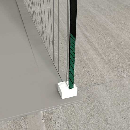 Balmani Modular douche à l'italienne 80 x 200 cm verre mikado profil blanc mat