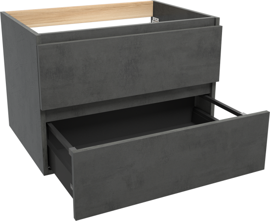 Balmani Lucida zwevende wastafelonderkast 75 x 55 cm beton donkergrijs 2 lades
