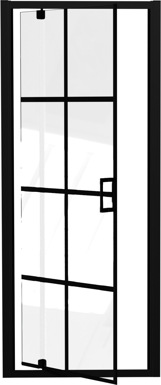 Luca Varess Vidor douche draaideur 80 x 190 cm Square glas mat zwart profiel