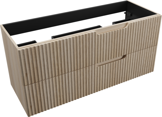 Linie Ribbo meuble sous-vasque suspendu 120 x 46 cm chêne clair 2 tiroirs