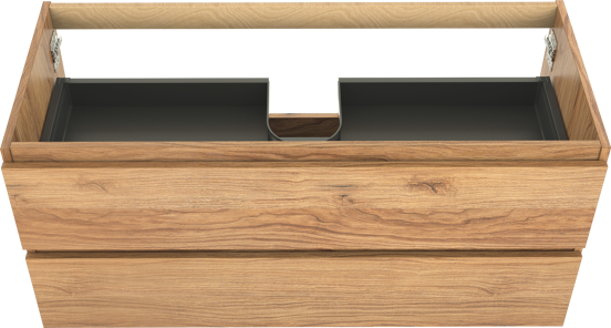 Balmani Lucida zwevende wastafelonderkast 120 x 55 cm teakhout 2 lades