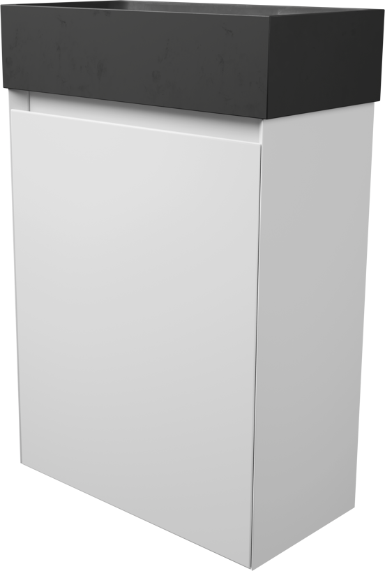 Balmani Mitra meuble wc suspendu 42 x 21 cm blanc mat avec Dama plan vasque en granite doux