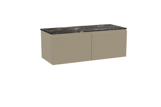 Balmani Sfera meuble salle de bains suspendu 135 x 55 cm dune avec Stretto tablette simple ou double en marbre portoro gold