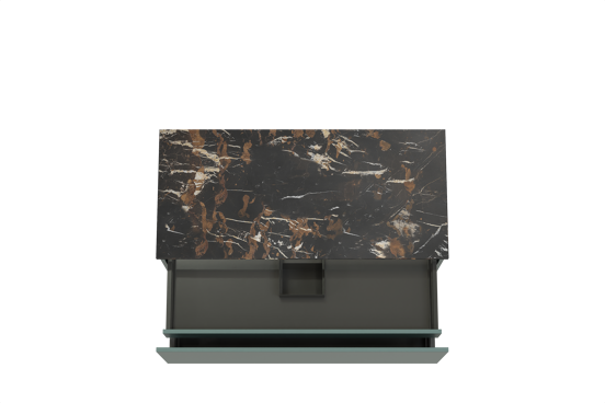 Balmani Sfera meuble salle de bains suspendu 120 x 55 cm forest avec Stretto tablette simple en marbre portoro gold