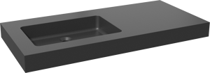 Storke Scuro High Waschtisch, links, Quarz matt, 110 x 52 cm