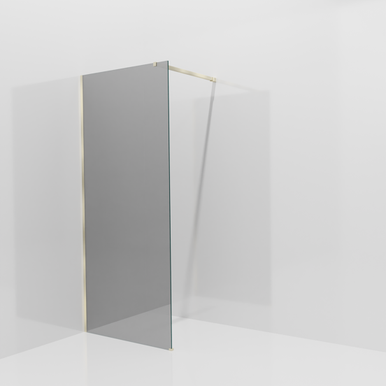 Balmani Modular Walk-In Dusche: 90 x 200 cm, Reflex-Spiegelglas, Profil Brushed Champagne Gold