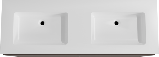 Storke Edge meuble salle de bains à poser 150 x 52 cm noyer avec Mata High double vasque en solid surface blanc mat