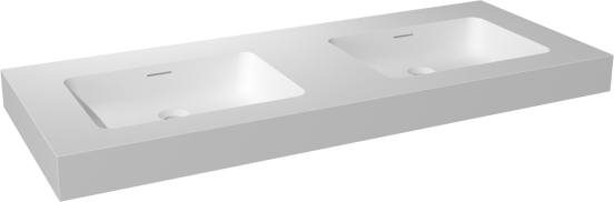 Storke Mata High dubbele wastafel matte Solid Surface 130 x 52 cm