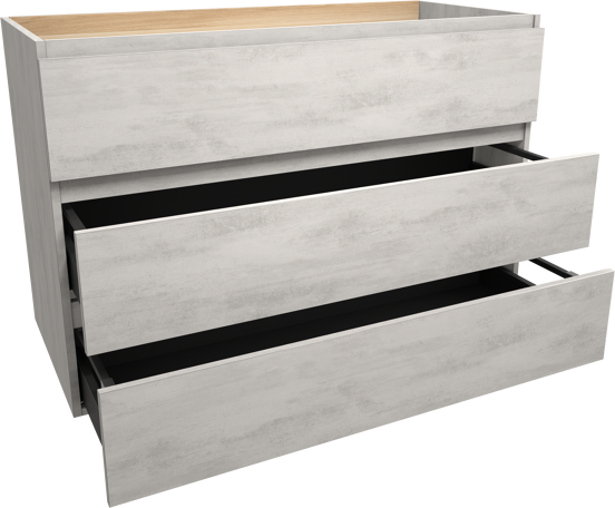 Balmani Lucida staande wastafelonderkast 120 x 55 cm beton zilvergrijs 3 lades