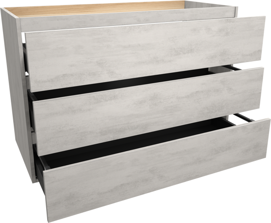Balmani Lucida staande wastafelonderkast 120 x 55 cm beton zilvergrijs 3 lades